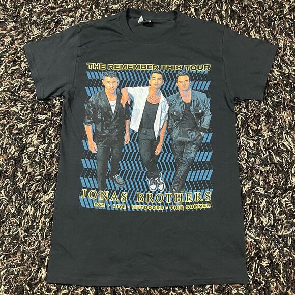 Jonas Brothers  The Remember This Tour Black T Shirt Adult Sz S New - Picture 1 of 5